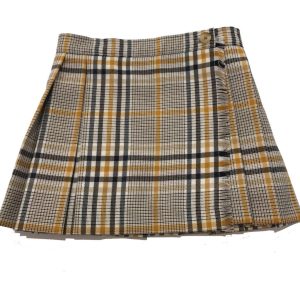 Kilt escocês . Saia às pregas "Tartan amarelo e azul"